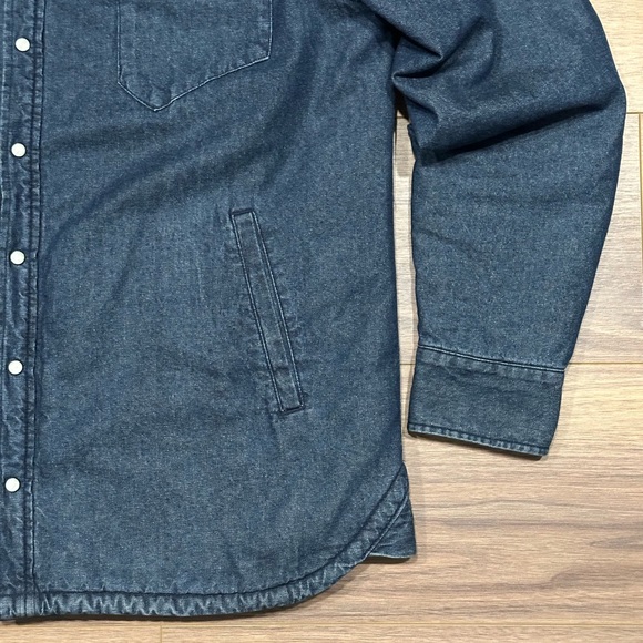 Taylor Stitch Blue Denim Sherpa-Lined Jacket with Cream Collar - Picture 7 of 16